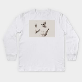 Greek Statue On Phone Kids Long Sleeve T-Shirt